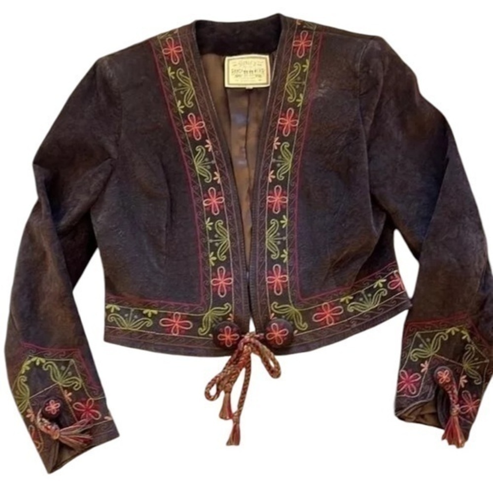 Double D Ranch Wear suede embroidered Peruvian Jacket limited edition RARE - Picture 2 of 14